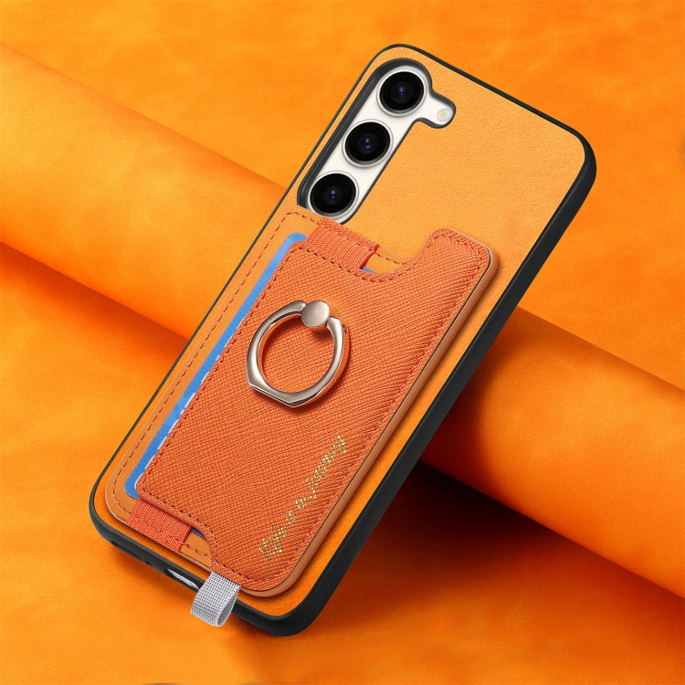 Retro Cross Leather Ring Horizontal Insert Card Bag MagSafe Phone Case, For Samsung Galaxy S23 5G, For Samsung Galaxy A16, For Samsung Galaxy M34 / F34 5G