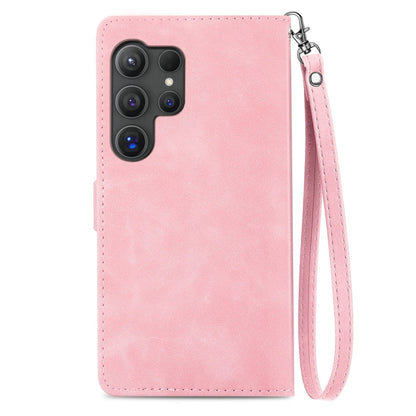 Embossed Flower Zipper Leather Phone Case, For Samsung Galaxy S25 Ultra 5G
