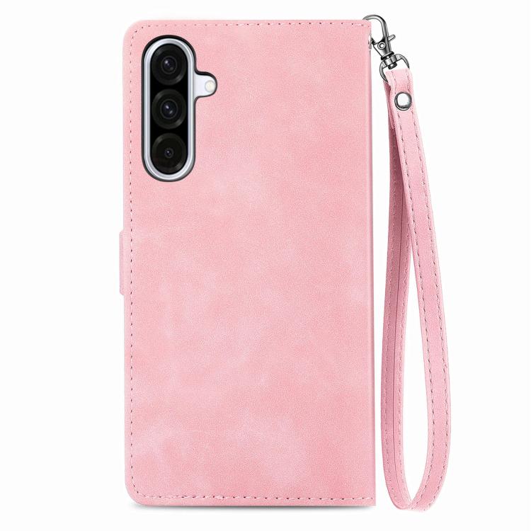 Embossed Flower Zipper Leather Phone Case, For Samsung Galaxy A26 5G, For Samsung Galaxy A36 5G, For Samsung Galaxy S25 5G, For Samsung Galaxy S25+ 5G