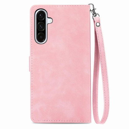 Embossed Flower Zipper Leather Phone Case, For Samsung Galaxy A26 5G, For Samsung Galaxy A36 5G, For Samsung Galaxy S25 5G, For Samsung Galaxy S25+ 5G