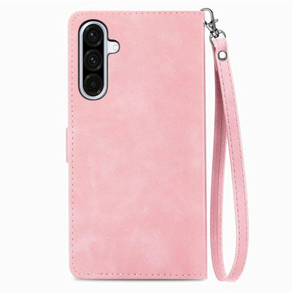 Embossed Flower Zipper Leather Phone Case, For Samsung Galaxy A57 5G, For Samsung Galaxy A37 5G, For Samsung Galaxy S25 Edge 5G, For Samsung Galaxy A56 5G