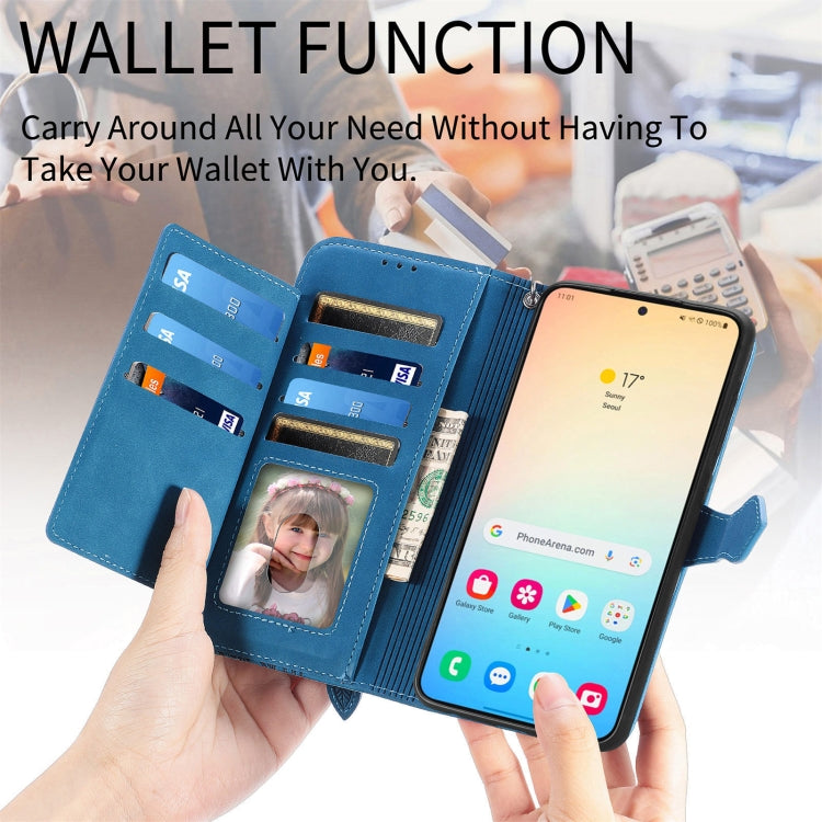 Embossed Flower Zipper Leather Phone Case, For Samsung Galaxy S25 Ultra 5G