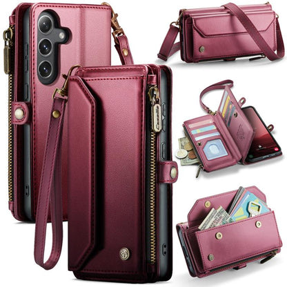 CaseMe C36 Card Slots Zipper Wallet RFID Anti-theft Leather Phone Case, For Samsung Galaxy S25 5G, For Samsung Galaxy S25+ 5G, For Samsung Galaxy S25 Ultra 5G, For Samsung Galaxy A16 5G