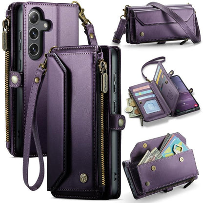 CaseMe C36 Card Slots Zipper Wallet RFID Anti-theft Leather Phone Case, For Samsung Galaxy S25 5G, For Samsung Galaxy S25+ 5G, For Samsung Galaxy S25 Ultra 5G, For Samsung Galaxy A16 5G