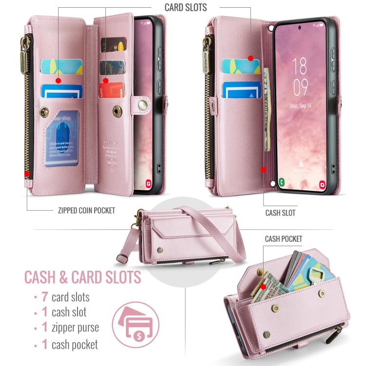 CaseMe C36 Card Slots Zipper Wallet RFID Anti-theft Leather Phone Case, For Samsung Galaxy S25 5G, For Samsung Galaxy S25+ 5G, For Samsung Galaxy S25 Ultra 5G, For Samsung Galaxy A16 5G