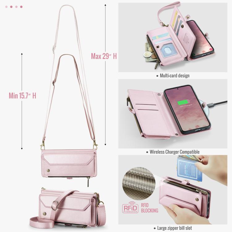CaseMe C36 Card Slots Zipper Wallet RFID Anti-theft Leather Phone Case, For Samsung Galaxy S25 5G, For Samsung Galaxy S25+ 5G, For Samsung Galaxy S25 Ultra 5G, For Samsung Galaxy A16 5G