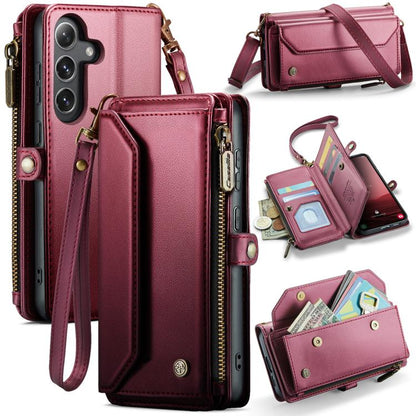 CaseMe C36 Card Slots Zipper Wallet RFID Anti-theft Leather Phone Case, For Samsung Galaxy S25 5G, For Samsung Galaxy S25+ 5G, For Samsung Galaxy S25 Ultra 5G, For Samsung Galaxy A16 5G