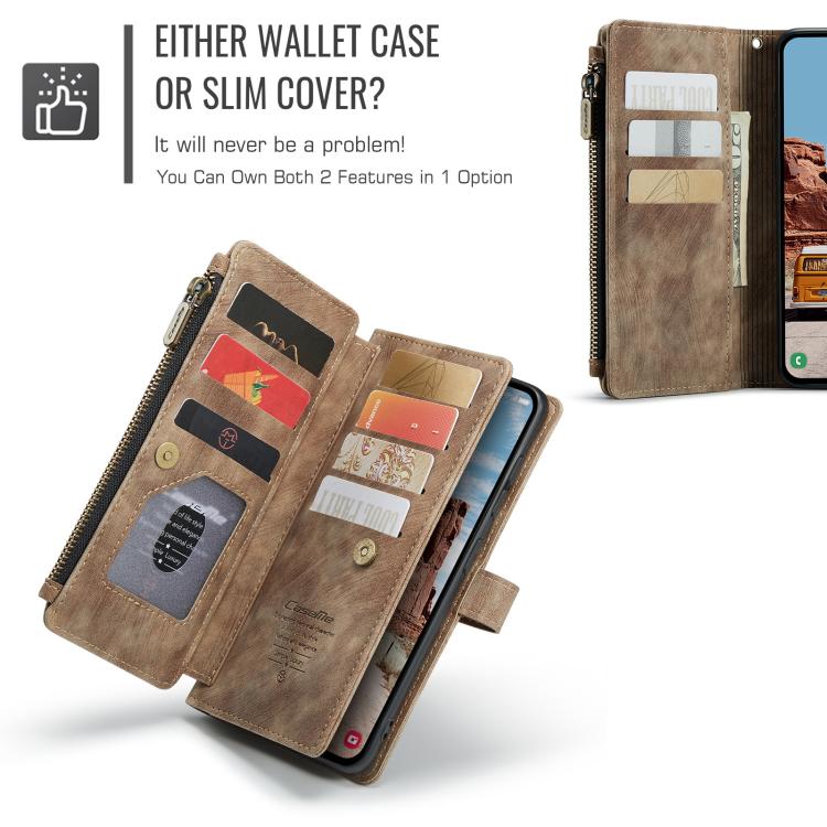 CaseMe C30 Card Slots Zipper Wallet Leather Phone Case, For Samsung Galaxy S25+ 5G, For Samsung Galaxy S25 Ultra 5G, For Samsung Galaxy A16 5G