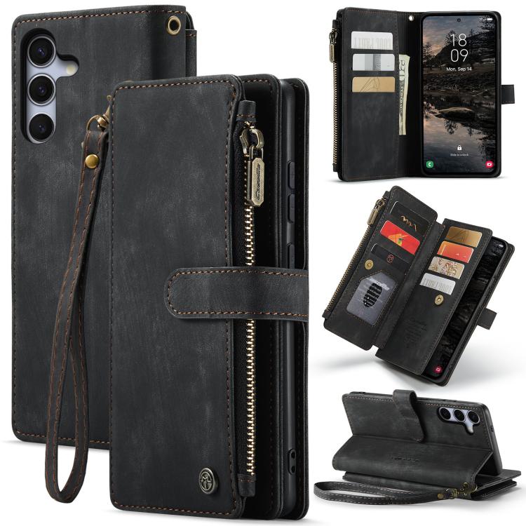 CaseMe C30 Card Slots Zipper Wallet Leather Phone Case, For Samsung Galaxy S25+ 5G, For Samsung Galaxy S25 Ultra 5G, For Samsung Galaxy A16 5G