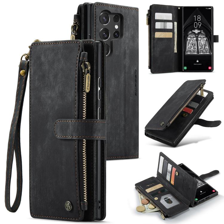 CaseMe C30 Card Slots Zipper Wallet Leather Phone Case, For Samsung Galaxy S25+ 5G, For Samsung Galaxy S25 Ultra 5G, For Samsung Galaxy A16 5G