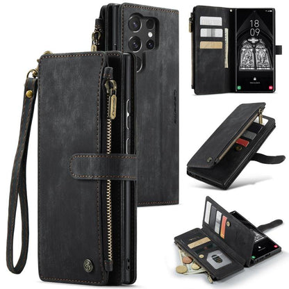 CaseMe C30 Card Slots Zipper Wallet Leather Phone Case, For Samsung Galaxy S25+ 5G, For Samsung Galaxy S25 Ultra 5G, For Samsung Galaxy A16 5G