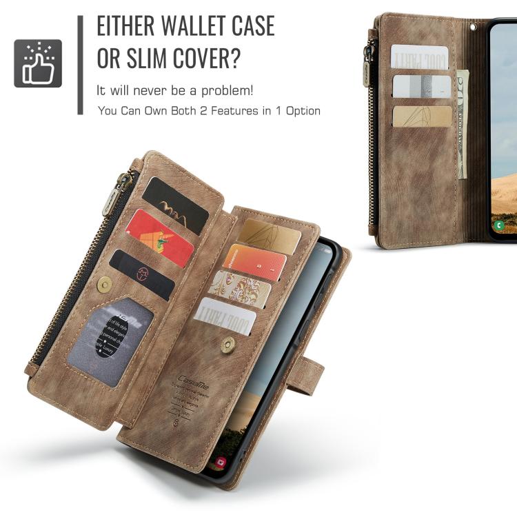 CaseMe C30 Card Slots Zipper Wallet Leather Phone Case, For Galaxy A56, For Galaxy A36, For Galaxy S25 5G, For Galaxy S25+ 5G, For Galaxy S25 Ultra 5G, For Galaxy A16 5G