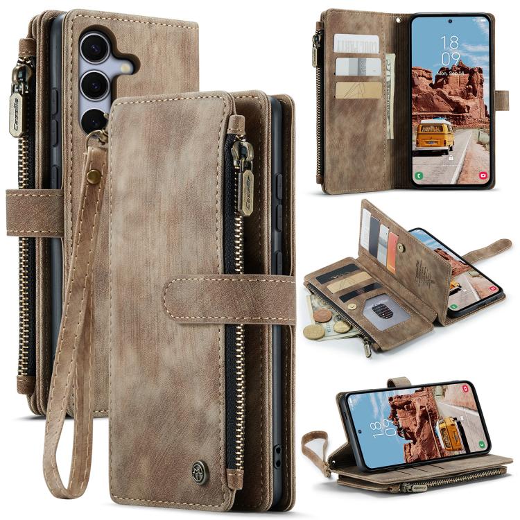 CaseMe C30 Card Slots Zipper Wallet Leather Phone Case, For Samsung Galaxy S26+ 5G, For Samsung Galaxy S26 Ultra 5G, For Samsung Galaxy S26 5G, For Samsung Galaxy S25 FE 5G, For Samsung Galaxy A17 4G, For Samsung Galaxy Z Fold7