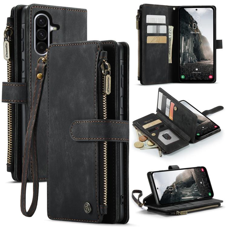 CaseMe C30 Card Slots Zipper Wallet Leather Phone Case, For Samsung Galaxy S26+ 5G, For Samsung Galaxy S26 Ultra 5G, For Samsung Galaxy S26 5G, For Samsung Galaxy S25 FE 5G, For Samsung Galaxy A17 4G, For Samsung Galaxy Z Fold7