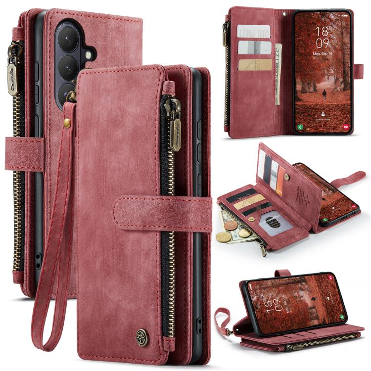 CaseMe C30 Card Slots Zipper Wallet Leather Phone Case, For Samsung Galaxy S26+ 5G, For Samsung Galaxy S26 Ultra 5G, For Samsung Galaxy S26 5G, For Samsung Galaxy S25 FE 5G, For Samsung Galaxy A17 4G, For Samsung Galaxy Z Fold7