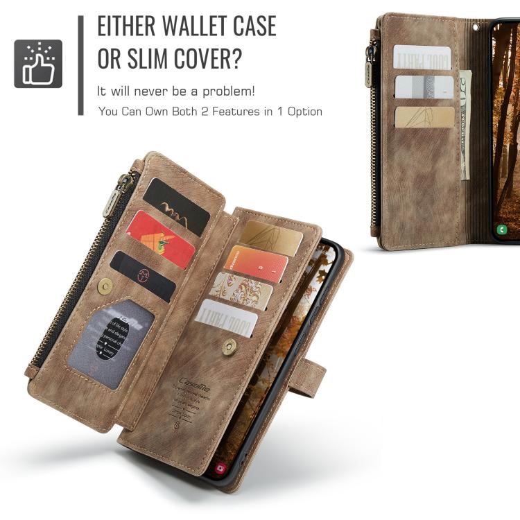 CaseMe C30 Card Slots Zipper Wallet Leather Phone Case, For Samsung Galaxy S26+ 5G, For Samsung Galaxy S26 Ultra 5G, For Samsung Galaxy S26 5G, For Samsung Galaxy A57 5G, For Samsung Galaxy A37 5G, For Samsung Galaxy S25 FE 5G