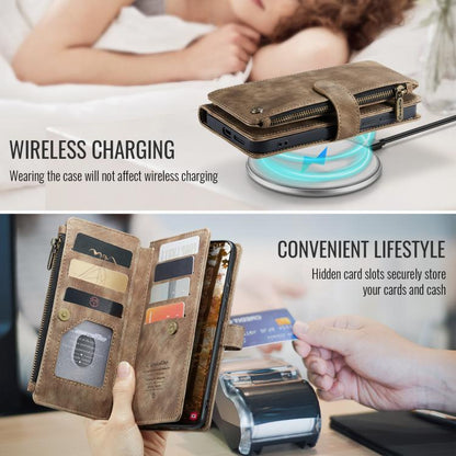 CaseMe C30 Card Slots Zipper Wallet Leather Phone Case, For Samsung Galaxy S26+ 5G, For Samsung Galaxy S26 Ultra 5G, For Samsung Galaxy S26 5G, For Samsung Galaxy S25 FE 5G, For Samsung Galaxy A17 4G, For Samsung Galaxy Z Fold7