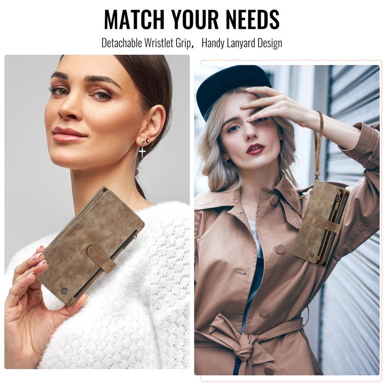 CaseMe C30 Card Slots Zipper Wallet Leather Phone Case, For Samsung Galaxy S26+ 5G, For Samsung Galaxy S26 Ultra 5G, For Samsung Galaxy S26 5G, For Samsung Galaxy S25 FE 5G, For Samsung Galaxy A17 4G, For Samsung Galaxy Z Fold7