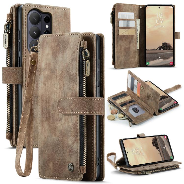 CaseMe C30 Card Slots Zipper Wallet Leather Phone Case, For Samsung Galaxy S26+ 5G, For Samsung Galaxy S26 Ultra 5G, For Samsung Galaxy S26 5G, For Samsung Galaxy S25 FE 5G, For Samsung Galaxy A17 4G, For Samsung Galaxy Z Fold7