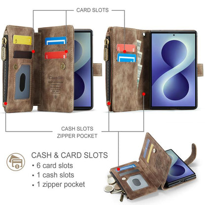 CaseMe C30 Card Slots Zipper Wallet Leather Phone Case, For Galaxy Z Fold8 5G, For Galaxy S26 FE 5G, For Galaxy Z Fold8 Ultra 5G, For Galaxy S26+ 5G, For Galaxy S26 Ultra 5G, For Galaxy S26 5G