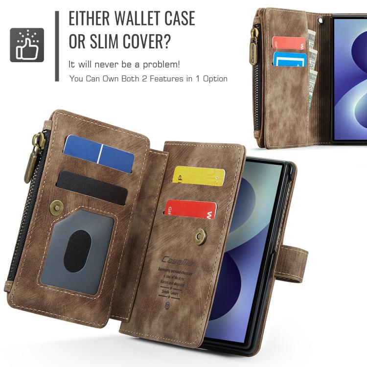 CaseMe C30 Card Slots Zipper Wallet Leather Phone Case, For Galaxy Z Fold8 5G, For Galaxy S26 FE 5G, For Galaxy Z Fold8 Ultra 5G, For Galaxy S26+ 5G, For Galaxy S26 Ultra 5G, For Galaxy S26 5G
