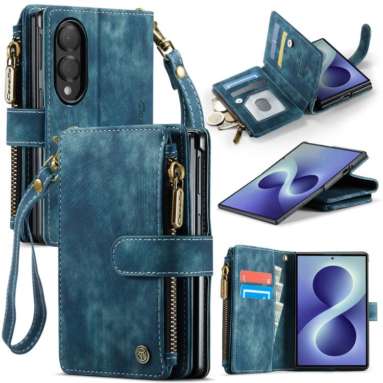 CaseMe C30 Card Slots Zipper Wallet Leather Phone Case, For Galaxy Z Fold8 5G, For Galaxy S26 FE 5G, For Galaxy Z Fold8 Ultra 5G, For Galaxy S26+ 5G, For Galaxy S26 Ultra 5G, For Galaxy S26 5G
