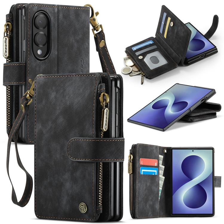 CaseMe C30 Card Slots Zipper Wallet Leather Phone Case, For Galaxy Z Fold8 5G, For Galaxy S26 FE 5G, For Galaxy Z Fold8 Ultra 5G, For Galaxy S26+ 5G, For Galaxy S26 Ultra 5G, For Galaxy S26 5G