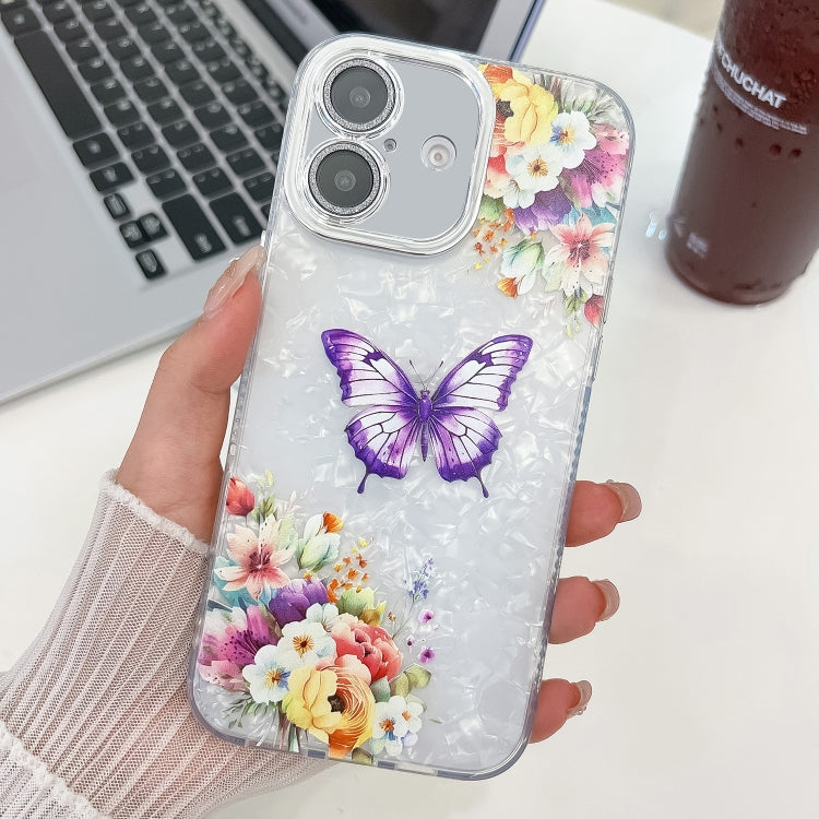 Plating Texture Butterfly TPU Phone Case with Glitter Lens Film, For iPhone 16e, For iPhone 16 Pro Max, For iPhone 16 Pro, For iPhone 16 Plus