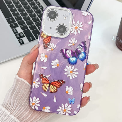 Plating Texture Butterfly TPU Phone Case with Glitter Lens Film, For iPhone 16, For iPhone 15 Pro Max, For iPhone 15 Pro, For iPhone 15