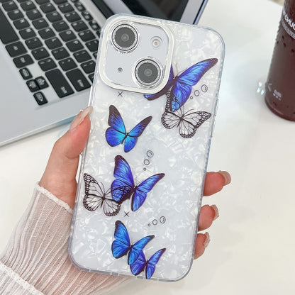 Plating Texture Butterfly TPU Phone Case with Glitter Lens Film, For iPhone 16, For iPhone 15 Pro Max, For iPhone 15 Pro, For iPhone 15