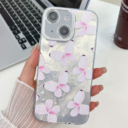 Plating Texture Butterfly TPU Phone Case with Glitter Lens Film, For iPhone 14, For iPhone 14 Pro, For iPhone 14 Pro Max, For iPhone 13 Pro Max