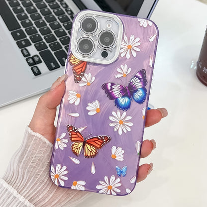 Plating Texture Butterfly TPU Phone Case with Glitter Lens Film, For iPhone 14, For iPhone 14 Pro, For iPhone 14 Pro Max, For iPhone 13 Pro Max