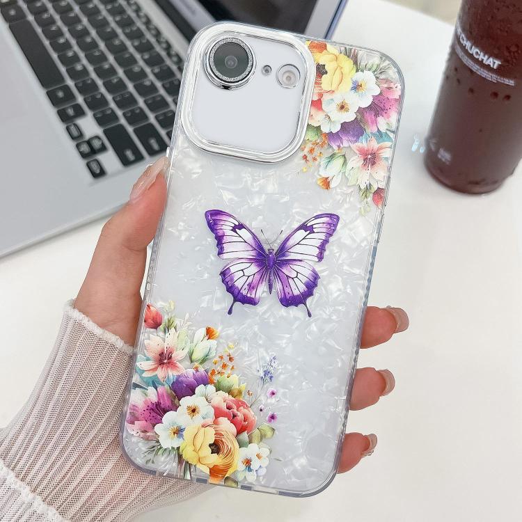 Plating Texture Butterfly TPU Phone Case with Glitter Lens Film, For iPhone 16e, For iPhone 16 Pro Max, For iPhone 16 Pro, For iPhone 16 Plus