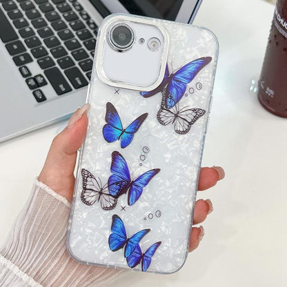 Plating Texture Butterfly TPU Phone Case with Glitter Lens Film, For iPhone 16e, For iPhone 16 Pro Max, For iPhone 16 Pro, For iPhone 16 Plus