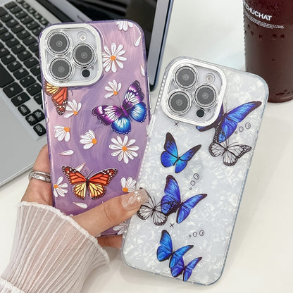 Plating Texture Butterfly TPU Phone Case with Glitter Lens Film, For iPhone 16e, For iPhone 16 Pro Max, For iPhone 16 Pro, For iPhone 16 Plus