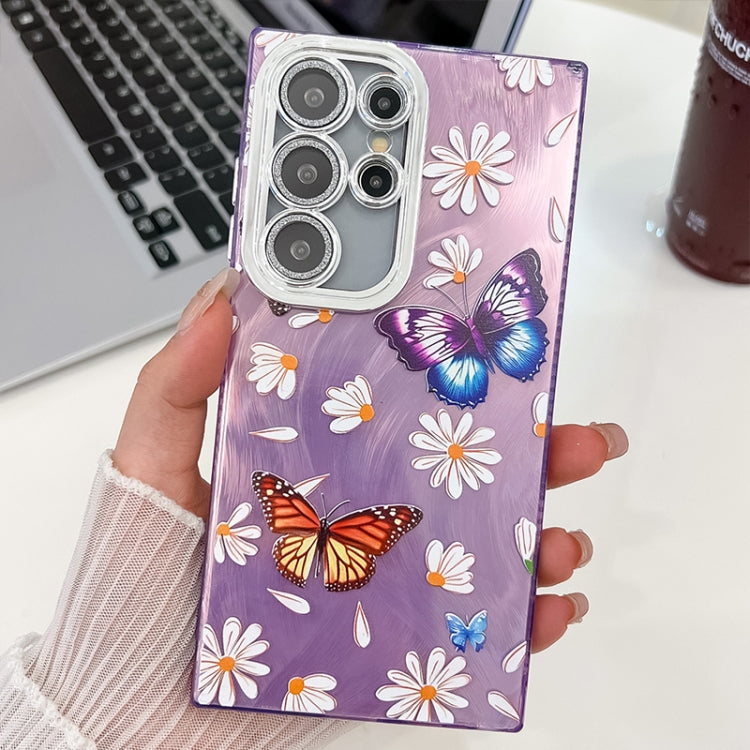 Plating Texture Butterfly TPU Phone Case with Glitter Lens Film, For Samsung Galaxy A35 5G, For Samsung Galaxy S24 Ultra 5G, For Samsung Galaxy S24+ 5G, For Samsung Galaxy S24 5G