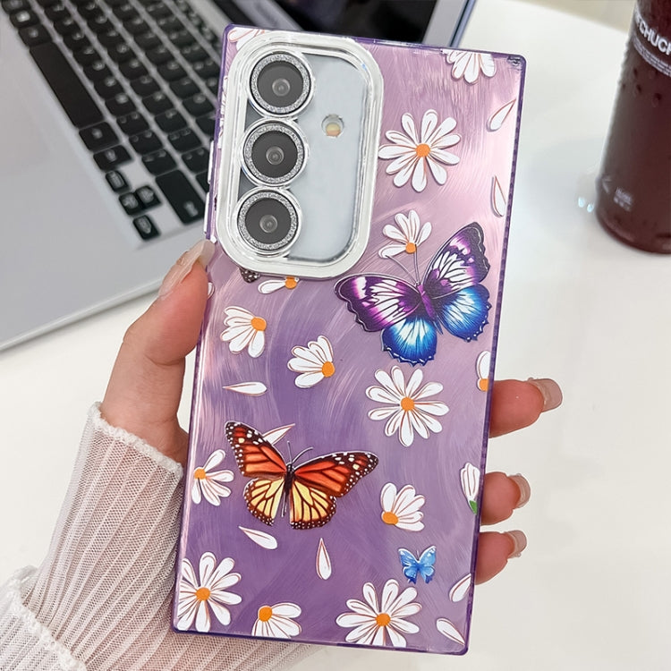Plating Texture Butterfly TPU Phone Case with Glitter Lens Film, For Samsung Galaxy A36, For Samsung Galaxy S25 5G, For Samsung Galaxy S25+ 5G, For Samsung Galaxy S25 Ultra 5G