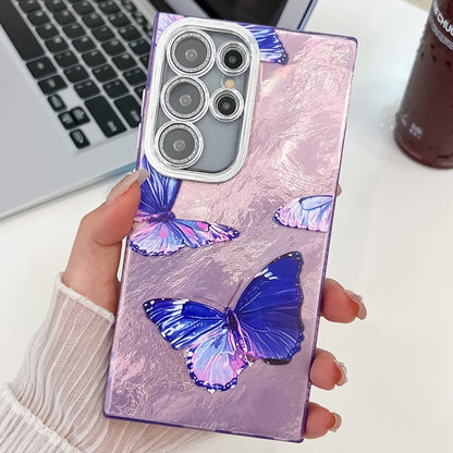 Plating Texture Butterfly TPU Phone Case with Glitter Lens Film, For Samsung Galaxy A36, For Samsung Galaxy S25 5G, For Samsung Galaxy S25+ 5G, For Samsung Galaxy S25 Ultra 5G
