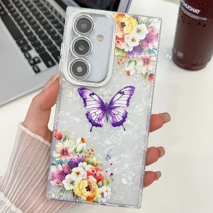 Plating Texture Butterfly TPU Phone Case with Glitter Lens Film, For Samsung Galaxy A35 5G, For Samsung Galaxy S24 Ultra 5G, For Samsung Galaxy S24+ 5G, For Samsung Galaxy S24 5G