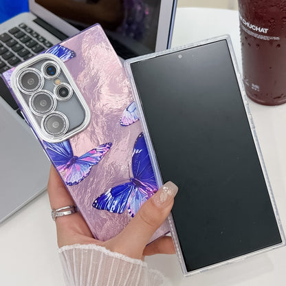 Plating Texture Butterfly TPU Phone Case with Glitter Lens Film, For Samsung Galaxy A25 5G, For Samsung Galaxy A54 5G, For Samsung Galaxy S23 Ultra 5G