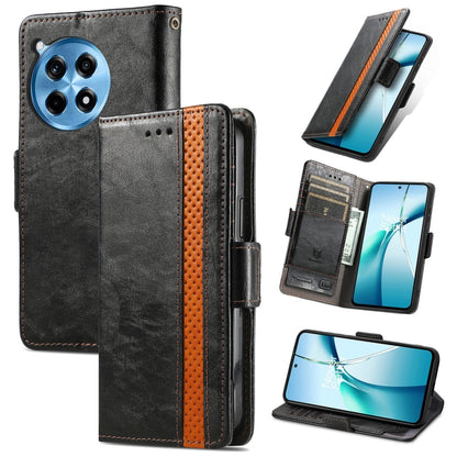 CaseNeo Splicing Dual Magnetic Buckle Leather Phone Case, For OnePlus 15, For OnePlus Ace 3 Pro