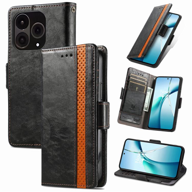 CaseNeo Splicing Dual Magnetic Buckle Leather Phone Case, For OnePlus 15, For OnePlus Ace 3 Pro