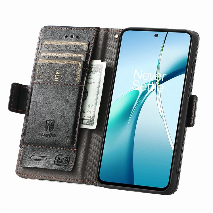 CaseNeo Splicing Dual Magnetic Buckle Leather Phone Case, For OnePlus 15, For OnePlus Ace 3 Pro