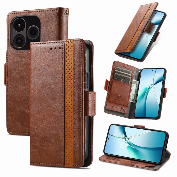 CaseNeo Splicing Dual Magnetic Buckle Leather Phone Case, For OnePlus 15, For OnePlus Ace 3 Pro
