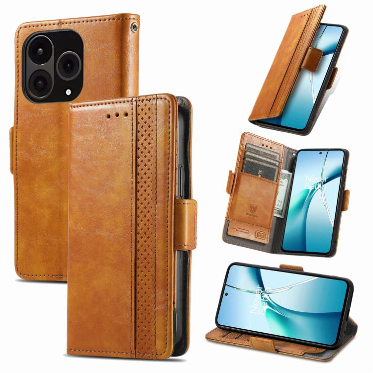 CaseNeo Splicing Dual Magnetic Buckle Leather Phone Case, For OnePlus 15, For OnePlus Ace 3 Pro
