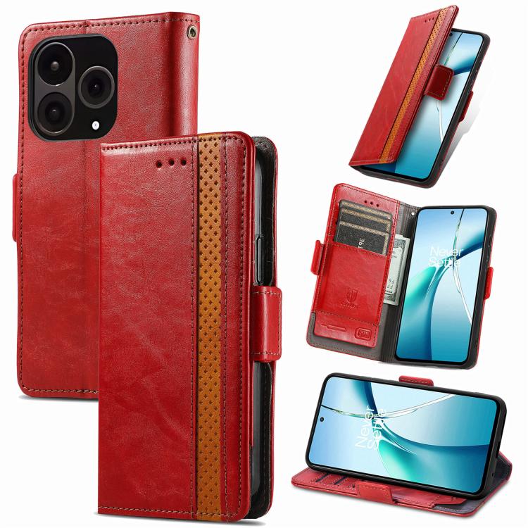 CaseNeo Splicing Dual Magnetic Buckle Leather Phone Case, For OnePlus 15, For OnePlus Ace 3 Pro