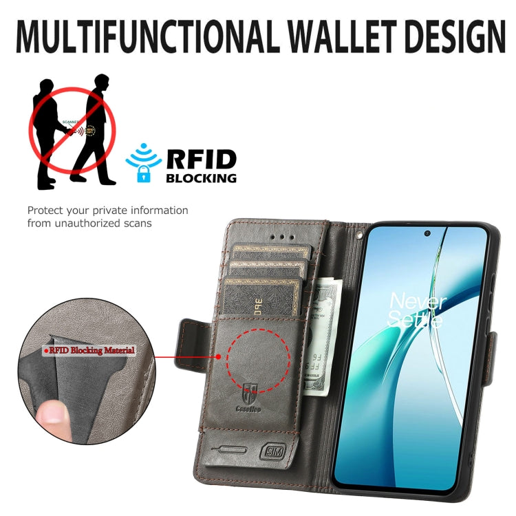CaseNeo Splicing Dual Magnetic Buckle Leather Phone Case, For OnePlus 15, For OnePlus Ace 3 Pro