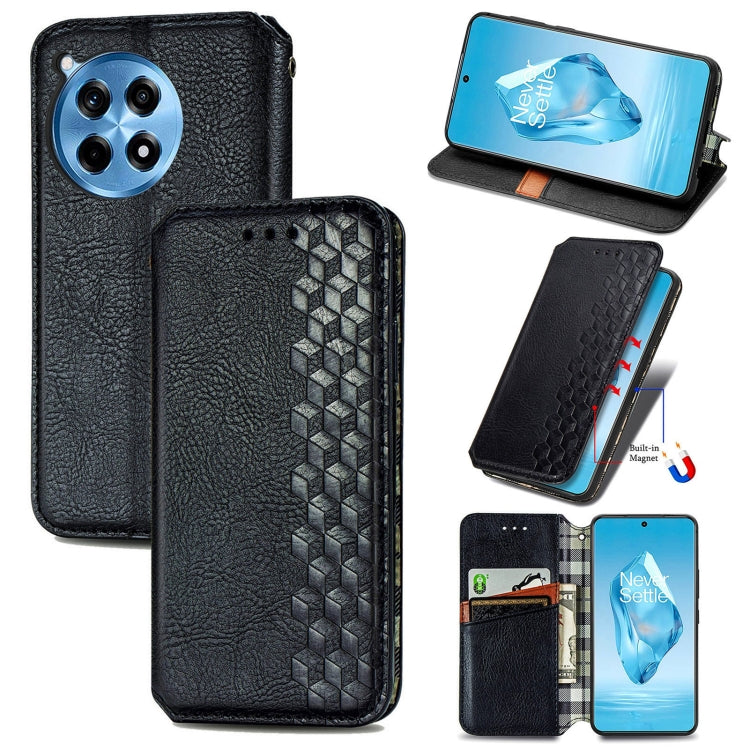 Cubic Grid Pressed Magnetic Leather Phone Case, For OnePlus 15, For OnePlus Ace 3 Pro