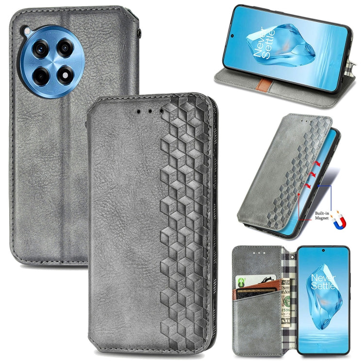 Cubic Grid Pressed Magnetic Leather Phone Case, For OnePlus 15, For OnePlus Ace 3 Pro