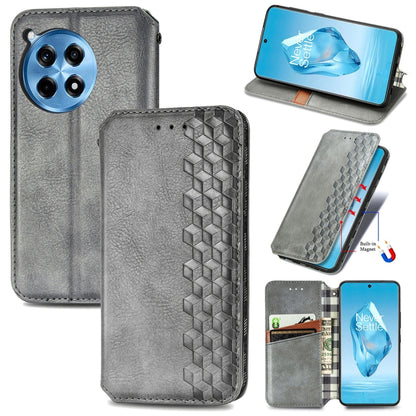 Cubic Grid Pressed Magnetic Leather Phone Case, For OnePlus 15, For OnePlus Ace 3 Pro